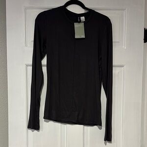 Divided Charcoal Long Sleeve Top